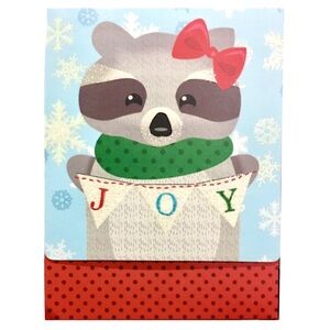 Molly & Rex Christmas Joyful Raccoon Embellished Mini Notepad (66651)